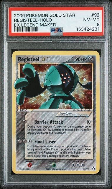2006 Pokemon EX Legend Maker 92 Registeel Holo Gold Star PSA 8 NEW CERT