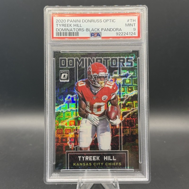 2020 Panini Optic Tyreek Hill Dominators Black Pandora Prizm /25 PSA 9 NFL