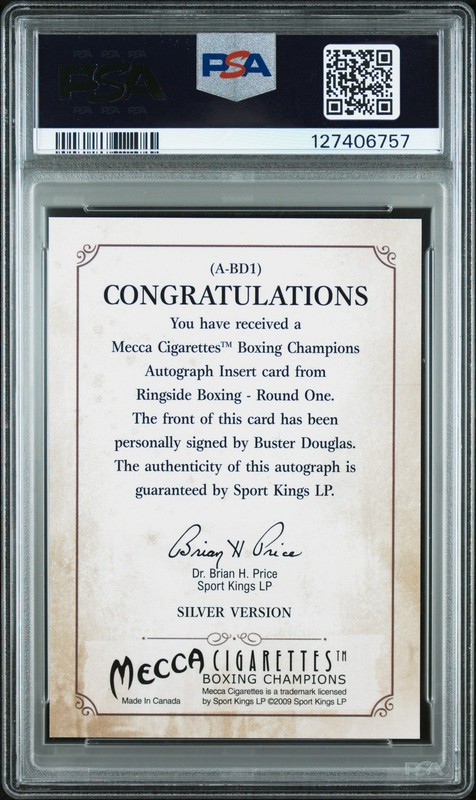 Buster Douglas 2010 Ringside Boxing Mecca Autograph Auto Silver PSA 10 POP1! view 2