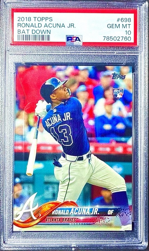 2018 Topps Ronald Acuna Jr. Bat Down RC #698 PSA 10 SSP RARE