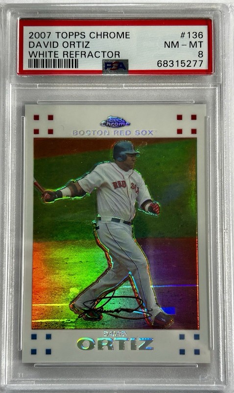 2007 Topps Chrome - David Ortiz #136 White Refractor /660 PSA 8
