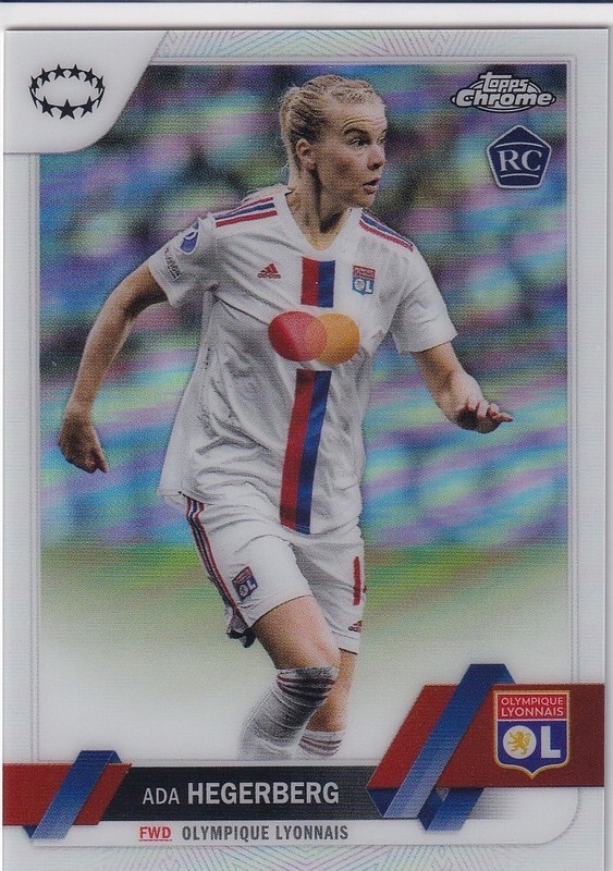 Ada Hegerberg 2023 Topps Chrome #100 Refractor Prizm UEFA LYONNASIS RC ROOKIE view 2