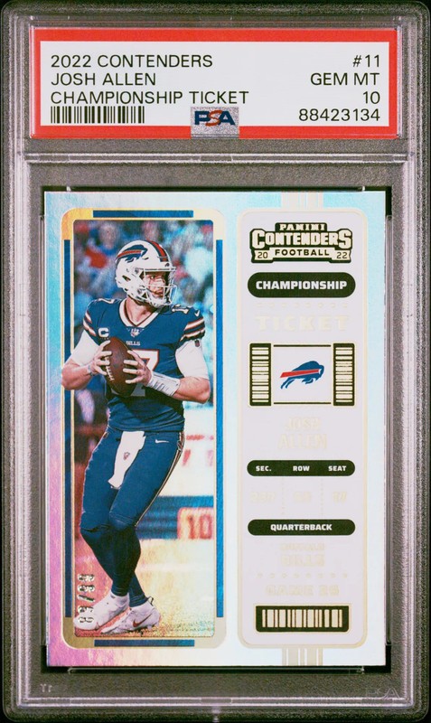 2022 Panini Contenders Josh Allen Championship Ticket 66/68 #11 PSA 10