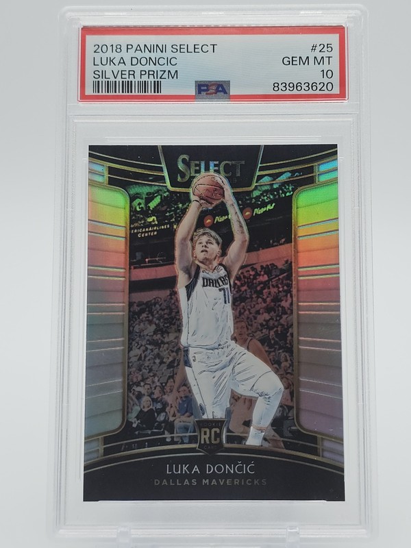 LUKA DONCIC 2018-19 SELECT SILVER PRIZM ROOKIE #25 MAVERICKS PSA 10 Q5461