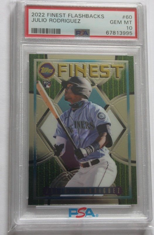 2022 FINEST FLASHBACKS JULIO RODRIGUEZ #60 PSA 10 GEM MINT RC REFRACTOR