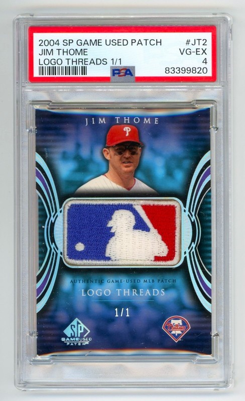 2004 UD Upper Deck SP Game Used Logo Threads Jim Thome MLB Logoman Patch 1/1