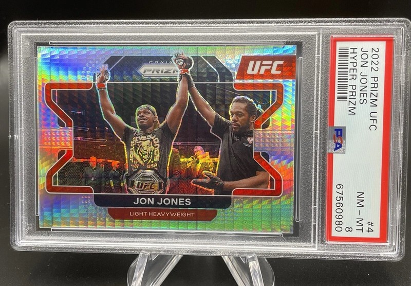 2022 Panini Prizm UFC Jon Jones Hyper Prizm #4 PSA 8 NM-MT
