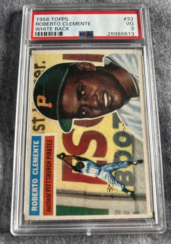 1956 Topps Set-Break # 33 Roberto Clemente White Back PSA 3 VG