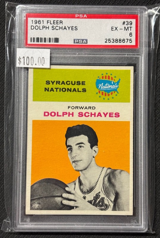 1961 Fleer PSA 6 Dolph Schayes #39 NBA VINTAGE Syracuse Nationals