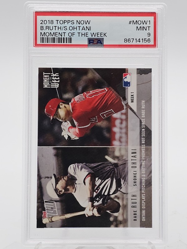 BABE RUTH/SHOHEI OHTANI 2018 TOPPS NOW MOMENT OF THE WEEK #MOW1 PSA 9 Q0M-619