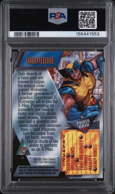 1995 Marvel Metal Wolverine 125 PSA 9 MINT view 2