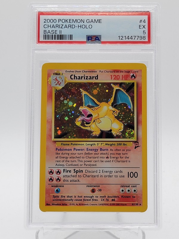 CHARIZARD 2000 POKEMON BASE SET 2 HOLO #4 PSA 5 Q0895
