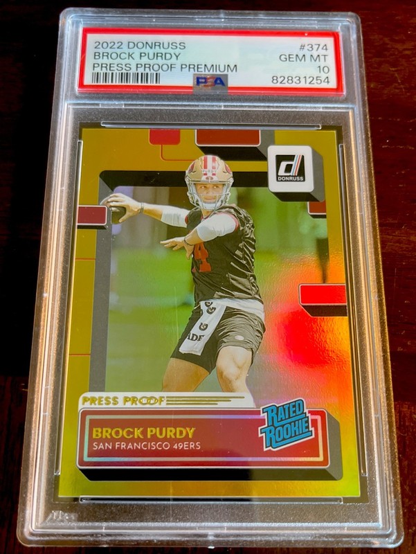 Panini Donruss Rated Rookie Brock Purdy #374 Press Proof Premium PSA 10 49ers