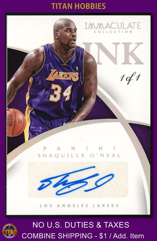 2014-15 Panini Immaculate Collection INK Autograph #51 Shaquille O'Neal AUTO 1/1