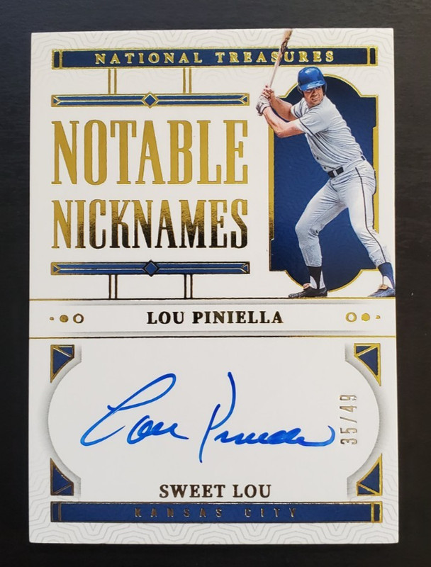 2024 National Treasures Lou Piniella Notable Nicknames Auto 35/49 #NN-LOU Royals