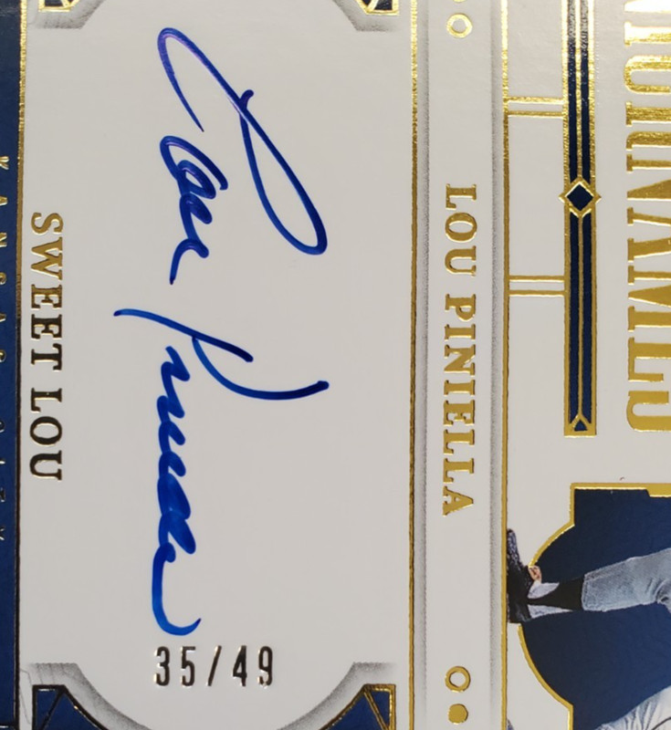 2024 National Treasures Lou Piniella Notable Nicknames Auto 35/49 #NN-LOU Royals view 2