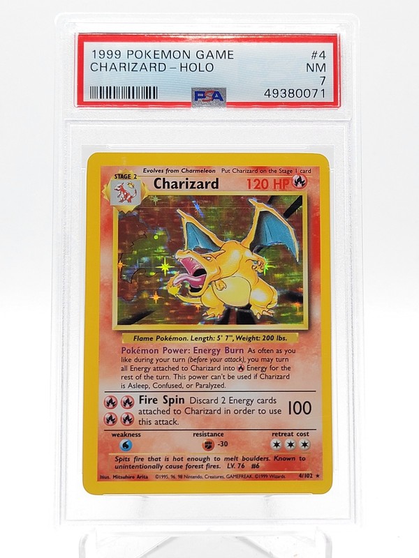 CHARIZARD 1999 POKEMON BASE SET UNLIMITED HOLO #4 PSA 7 Q3963
