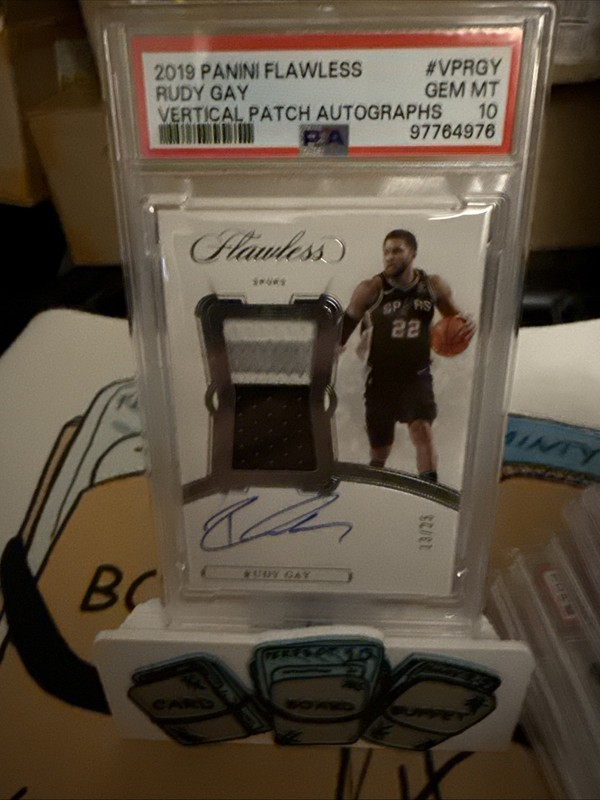 2019 Panini Flawless Game Used Patch Auto PSA 10 Rudy Gay /25 Spurs