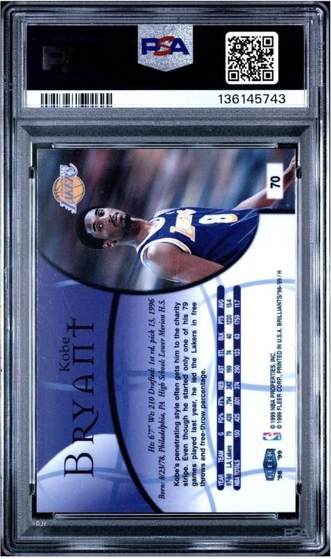1998 Fleer Brilliants KOBE BRYANT PSA 5 view 2