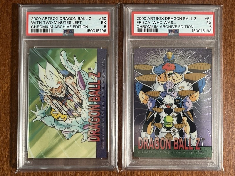 2000 Artbox Dragon Ball Z Goku Freiza Ginyu Force Chromium Archive #51 #60 PSA 5 view 1