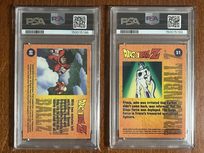 2000 Artbox Dragon Ball Z Goku Freiza Ginyu Force Chromium Archive #51 #60 PSA 5 view 2