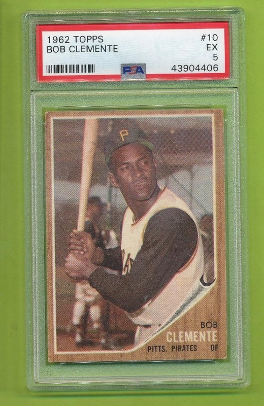 1962 Topps - Roberto Clemente (#10)  Pittsburgh Pirates  PSA 5