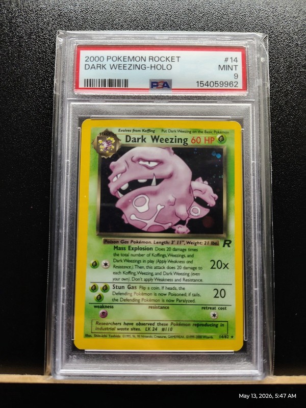 2000 POKEMON ROCKET #14 DARK WEEZING-HOLO PSA 9 MINT