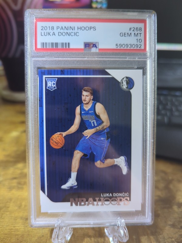 2018-19 Panini NBA Hoops - Luka Dončić #268 Rookie (RC) Mavericks Lakers PSA 10⭐