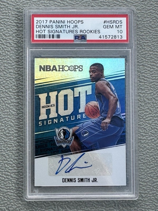 2017-18 Panini Hoops Hot Signatures Rookies Dennis Smith Jr. RC Auto PSA 10 Gem 
