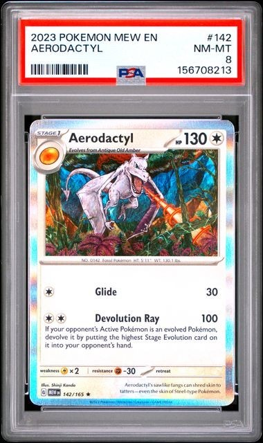 PSA 8 2023 POKEMON MEW EN-151 142 AERODACTYL