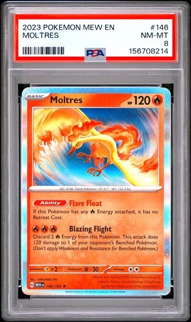 PSA 8 2023 POKEMON MEW EN-151 146 MOLTRES