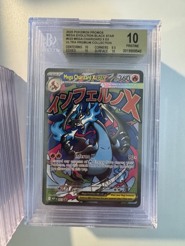 2025 POKEMON MEP EN-ME BLACK STAR PROMO #023 MEGA CHARIZARD X EX PSA 10 BGS 10