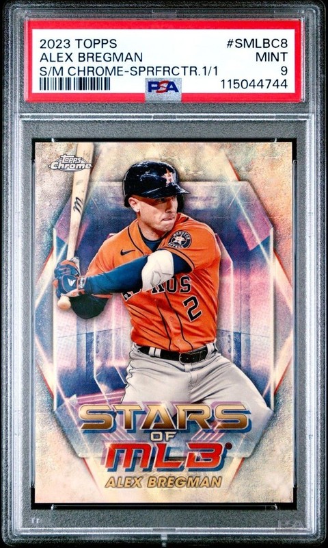2023 Topps Chrome Stars of MLB #SMLBC-8 Alex Bregman "SUPERFRACTOR"  1/1 PSA 9