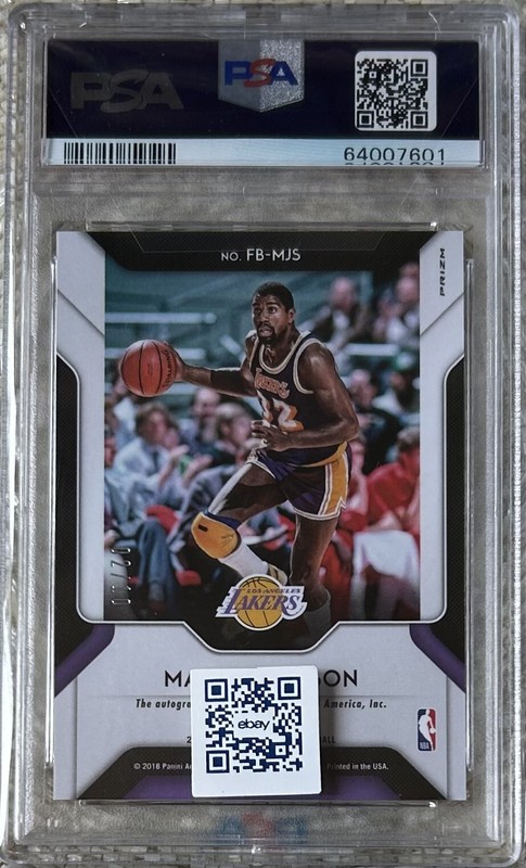 2018 PANINI PRIZM FB GOLD AUTO /10 MAGIC JOHNSON PSA 10 POP 1 view 2