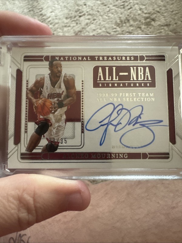 2024-25 Panini National Treasures Alonzo Mourning All-NBA Signature Auto SP #/35