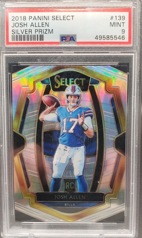 💥Josh Allen 2018 Select Silver Prizm PSA 9 Premium Level 