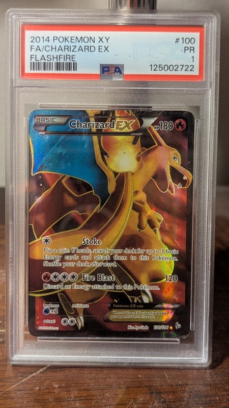 2014 Pokemon XY FlashFire #100 FULL ART/Charizard EX PSA 1