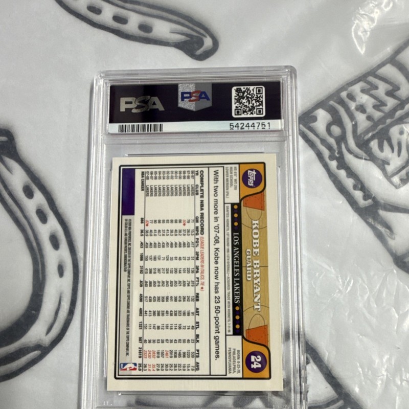 Topps 2008-09 Topps Chrome Kobe Bryant #24 PSA Graded Guarded by LeBron view 2