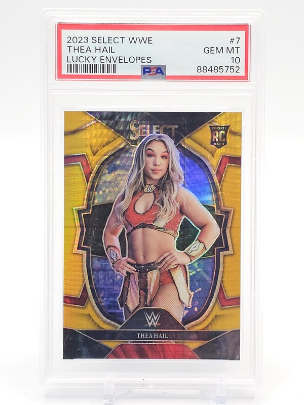 THEA HAIL 2023 SELECT WWE LUCKY ENVELOPES ROOKIE /8 #7 PSA 10 Q0004