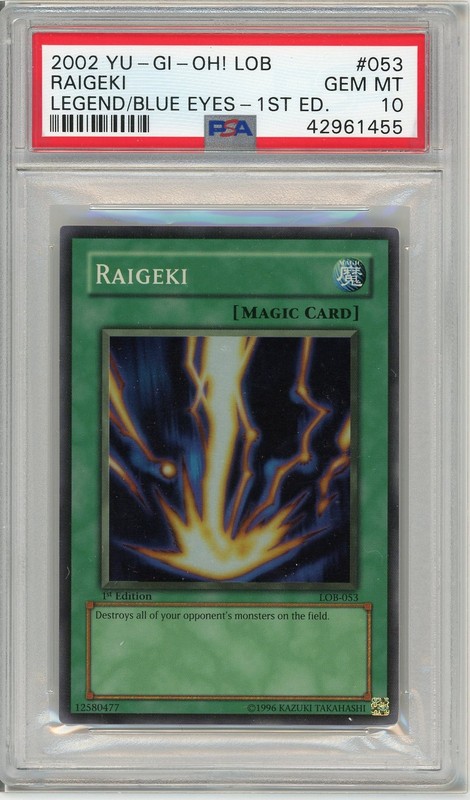 Raigeki LOB-053 Super Rare 1st Edition WAVY Yugioh PSA 10 *455