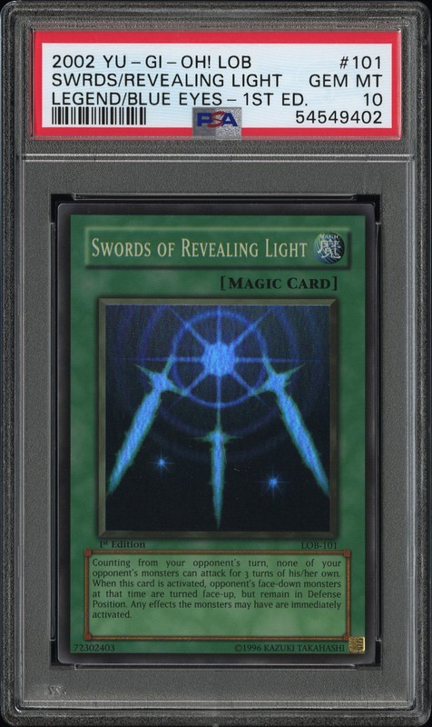 Swords Of Revealing Light LOB-101 Super Rare 1st Edition WAVY Yugioh PSA 10 *402