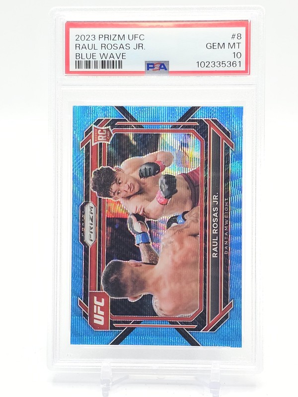 RAUL ROSAS JR 2023 PRIZM UFC BLUE WAVE ROOKIE #8 PSA 10 Q3668