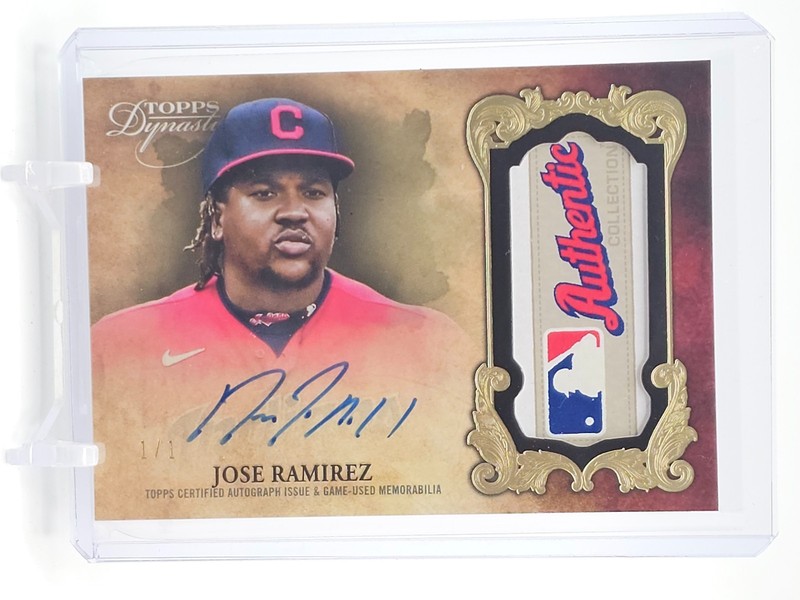 JOSE RAMIREZ 2021 TOPPS DYNASTY MLB LOGO PATCH AUTO 1/1 SSP #DAP-JR1 Q0282