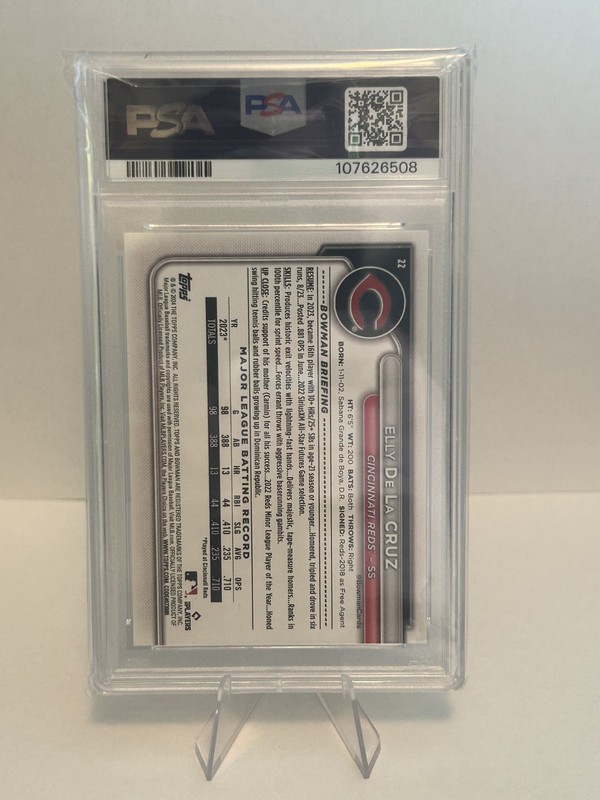2024 Bowman Baseball Elly De La Cruz RC PSA 10 #22 view 2