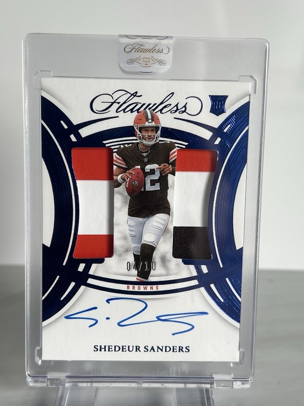 SHEDEUR SANDERS 2025 FLAWLESS RPA DUAL PATCH AUTO SAPPHIRE /10 #RDPA-SSS Q0593