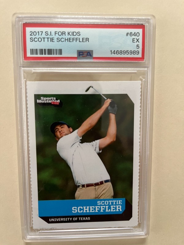 2017 Scottie Scheffler Rookie Card Sports Illustrated for kids PSA 5 WM Ticket!! view 2