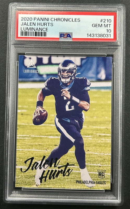 2020 Panini Chronicles - Jalen Hurts #210 Philadelphia Eagles - RC PSA 10