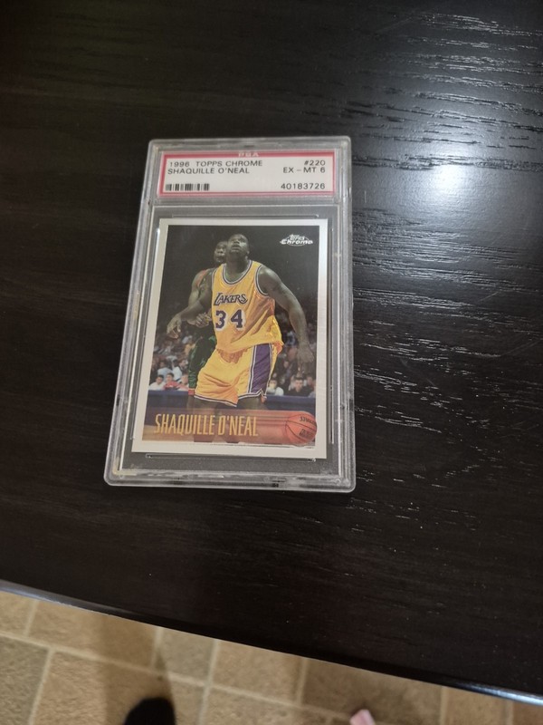 1996 topps chrome shaquille o'neal 220 Psa 6