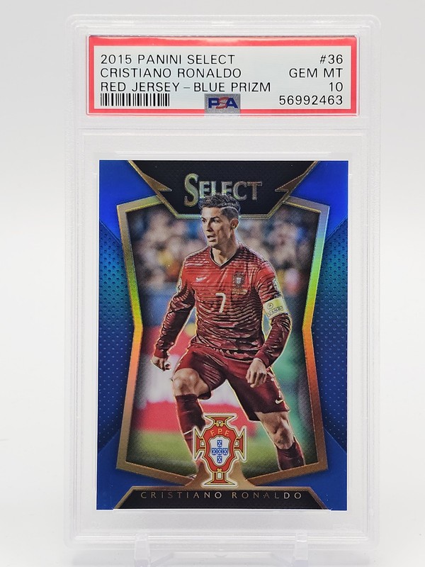 CRISTIANO RONALDO 2015-16 SELECT BLUE PRIZM /299 #36 PORTUGAL PSA 10 Q6159