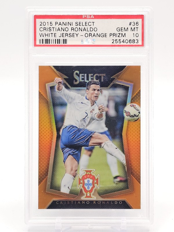 CRISTIANO RONALDO 2015-16 SELECT ORANGE PRIZM /149 #36 PORTUGAL PSA 10 Q6159